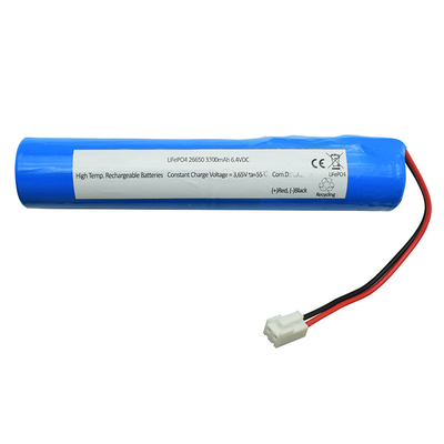 6600mah 6,4 volt Lifepo4 Li Ion Battery IFR26650 pour l'éclairage de secours