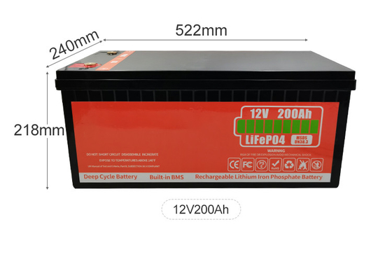 Eco-friendly cycle profond 12V LiFePO4 batterie 50Ah 200Ah faible auto-décharge