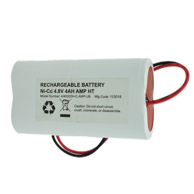 Paquet côte à côte de batteries de lumière de sortie de secours 4,8 volts D40000mAh NiCd