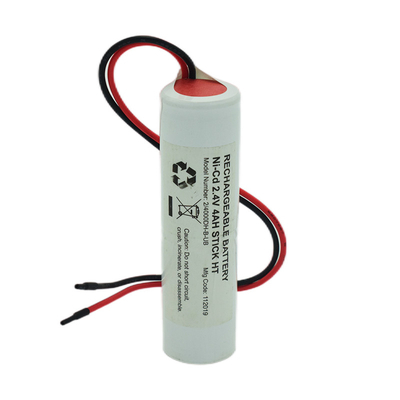 Ni Cd D4000mah 2.4 Volt sortie de lumière batteries type bâton avec PVC blanc