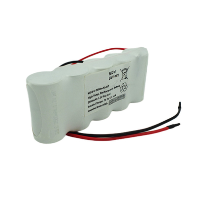 Côte à côte les batteries de lumière de sortie de secours emballent 6,0 volts C2500mAh NiCd