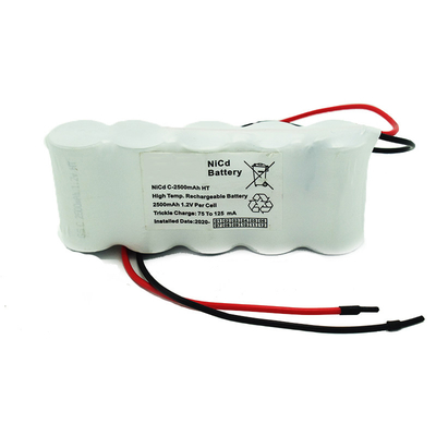 C2500mAh NiCd 6.0V Batterie à cellules rechargeables Durée de vie prévue 5 ans