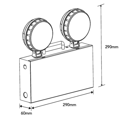Downlight LED d'urgence Twin Spots Blanc 2.5W 130mm CRI70 5700k