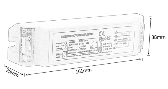 0.05A Kit d'éclairage d'urgence à pleine puissance GS-Q810 Convertisseur 10W Invertisseur d'urgence Type de maintenance