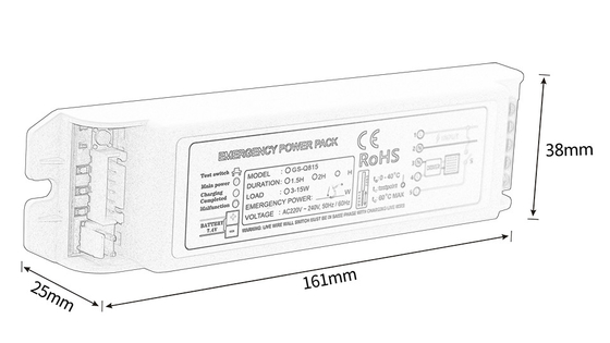 Kit d'éclairage d'urgence de 300 V à pleine puissance GS-Q815 Convertisseur d'urgence 10 W