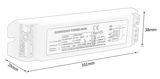 Max. 0,35A Power Pack d'urgence Maintenance de type GS-A405 Puissance d'urgence de 1 à 5 W