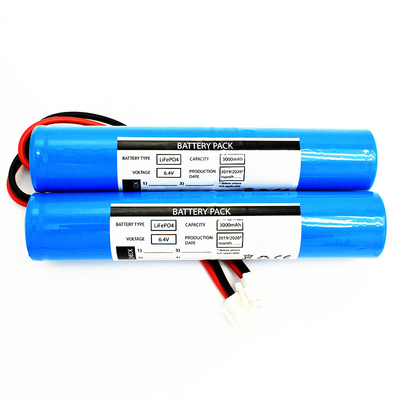 Pack de batteries LiFePO4 2x26650 3000mAh de type stick 6,4V (connecteur JST VH-2P, UL1015 18#, la longueur du fil est de 150 mm)
