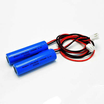 Piles cylindriques LiFePO4 de type IFR 18650*1 avec PCM 1.6Ah 3.2V