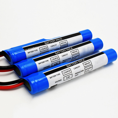 Type de bâton en PVC IFR 18650*2 Cellule en série avec module de commande de protection 0.6Ah 6.4V LiFePO4 Piles cylindriques