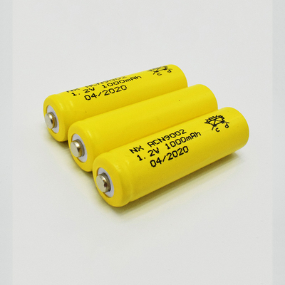 Type rechargeable de bâton des cellules de batterie jaunes AA1000mAh de PVC 1,2 V Nicd