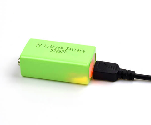 Batterie au lithium de lumière de secours de fer de lithium 500mAh 9V avec USB