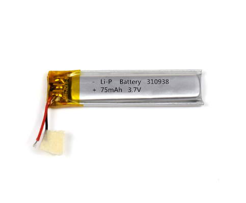 Batterie de Li-polymère de lumière de secours 310938 75mAh 3.7V avec le connecteur