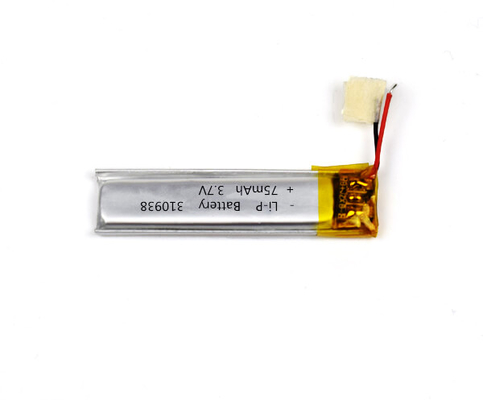 Batterie de Li-polymère de lumière de secours 310938 75mAh 3.7V avec le connecteur