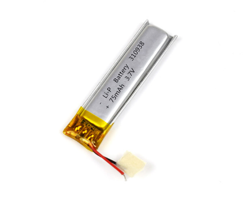 Batterie de Li-polymère de lumière de secours 310938 75mAh 3.7V avec le connecteur