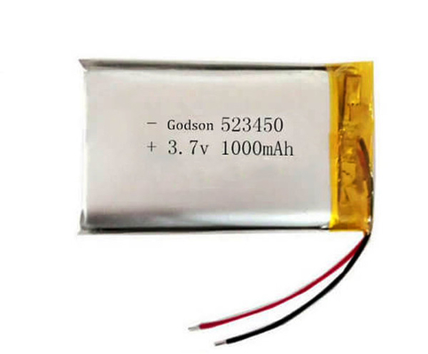 18g 3,7 polymère 523450 de lithium de batterie de volt 1000mAh pour l'éclairage de secours