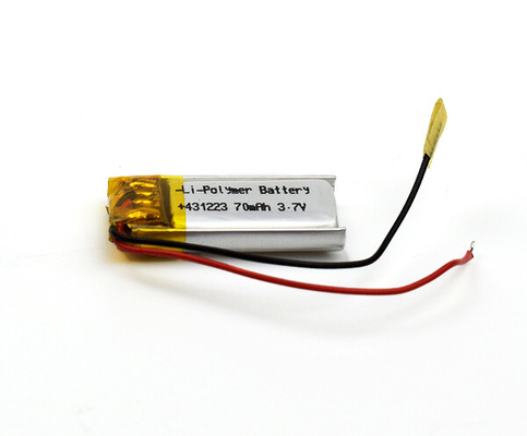 cellule rechargeable 431223 de polymère de lithium de batterie de 3.7V 70mAh Lipo