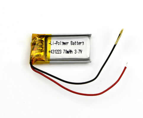 cellule rechargeable 431223 de polymère de lithium de batterie de 3.7V 70mAh Lipo