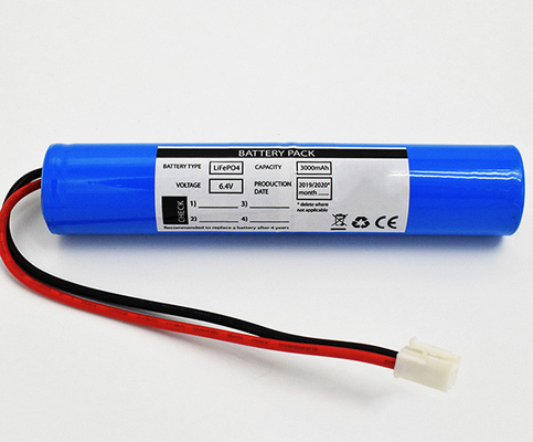 Paquet de batterie de lumière de sortie du secours LiFePO4 3000mAh 6.4V pour HEV