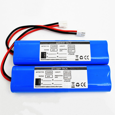 PVC bleu de la batterie 6.4V de la batterie LiFePO4 3000mah d'éclairage de secours