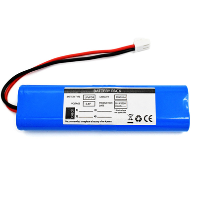 PVC bleu de la batterie 6.4V de la batterie LiFePO4 3000mah d'éclairage de secours