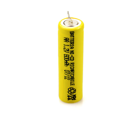 PVC jaune rechargeable AA600mAh de batterie de Cd de Ni de 16.6g 1,2 V